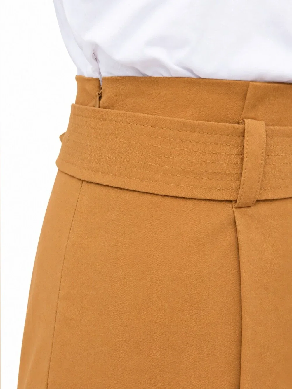 Veronica Beard Jeans Melany Dress White Camel Belted Utility NWT Size M